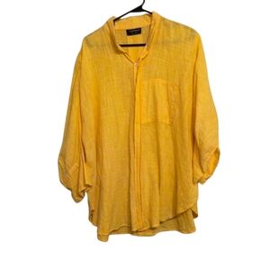 Dilemma New York Oversized Yellow Gauze Tunic Top